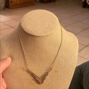 Elegant Goldtone Chevron Necklace